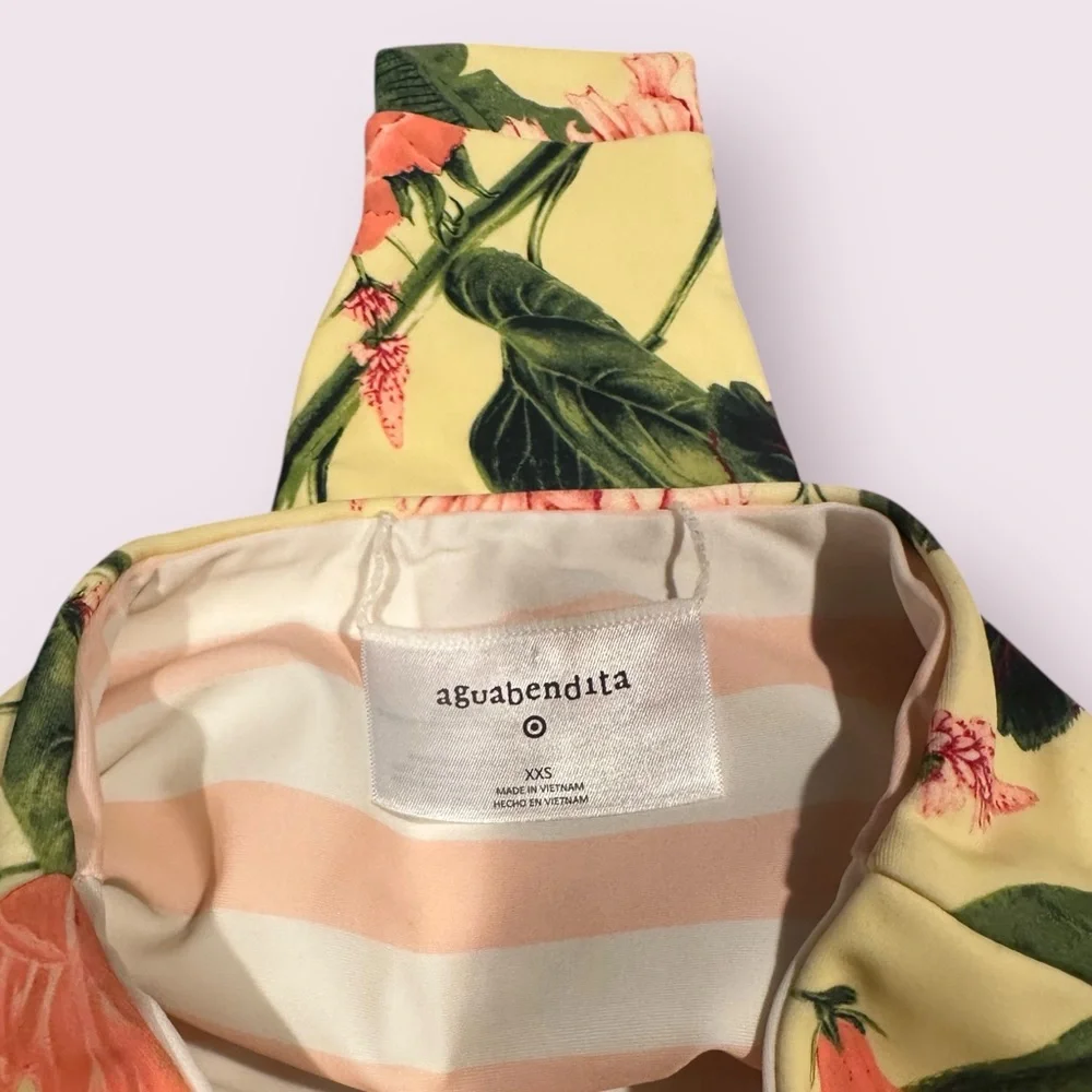 Women's Target Aguabendita Tropical  Floral Yellow Bikini Set Size XXS - Picture 11 of 12